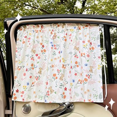 Car Curtains Sunshade Baby Small Floral Car Sunshade Sunscreen Privacy Curtain Suction Cup Sunshade