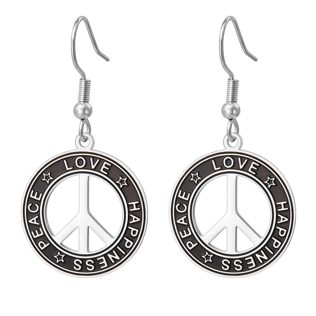 LIKGREAT Vredesteken Oorbellen Roestvrij Staal Oorbel Geluk Vrede Liefde Amulet Spirituele Sieraden Valentijnsdag Cadeau