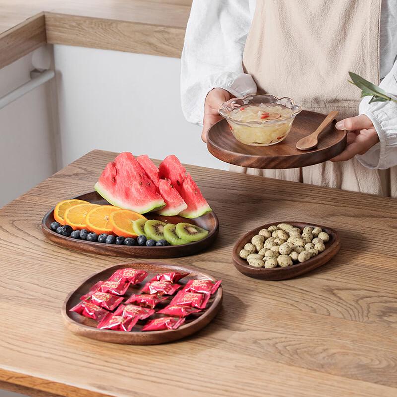 Zhi Shi Irregular Walnut Wood 3-Compartment Serving Plate