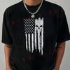 Men's Motorcycle TShirt PATRIOT TORN Black Military Grunt Print T-Shirt Short Sleeve Casual U