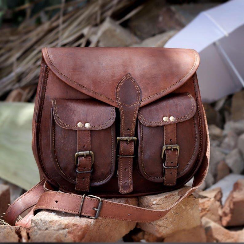 Leather Sling Bag Men Women Crossbody Bag Leather Shoulder Saddle Bag Gift for Women Handmade Travel Handbag Vintage Christmas Gift