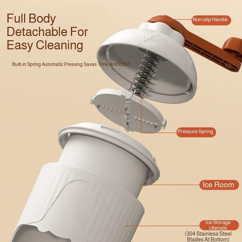 Portable Fast Ice Breaker Hand Crank Shaved Ice Making Machine DIY Hand-Cranked Ice Shaver – Household Manual Snow Cone Smoothie