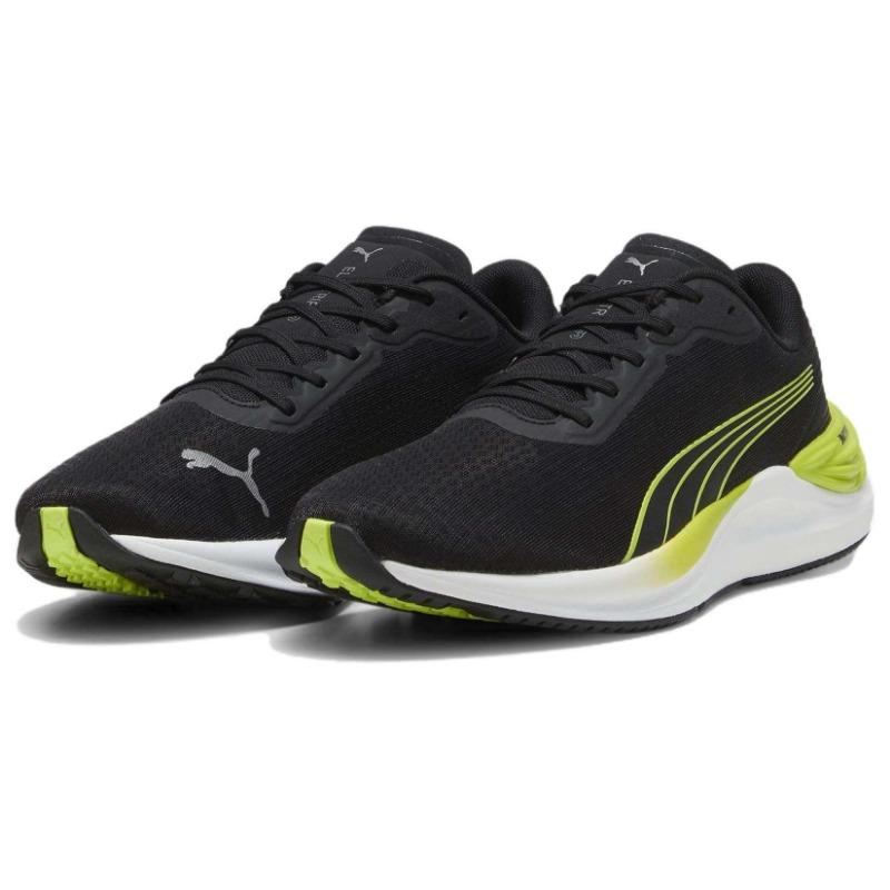 Puma Electrify Nitro 3 Bequeme Rutschfeste Niedrige Laufschuhe Herren Schwarz Grün Weiß 378455-10