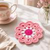 Handmade Crochet Flower Coasters Heat Resistant Mug Mat Creative Trivet Mats  Coffee Cup Use