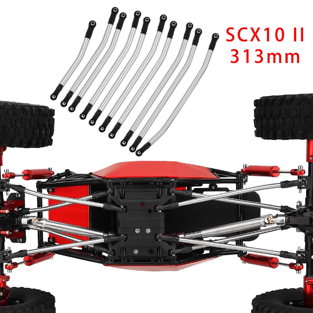 10PCS Metal RC Links Upper + Lower Linkage Chassis Link Set With Plastic Rod End For 1/10 AXIAL SCX10 II 90046 RC Crawler Car