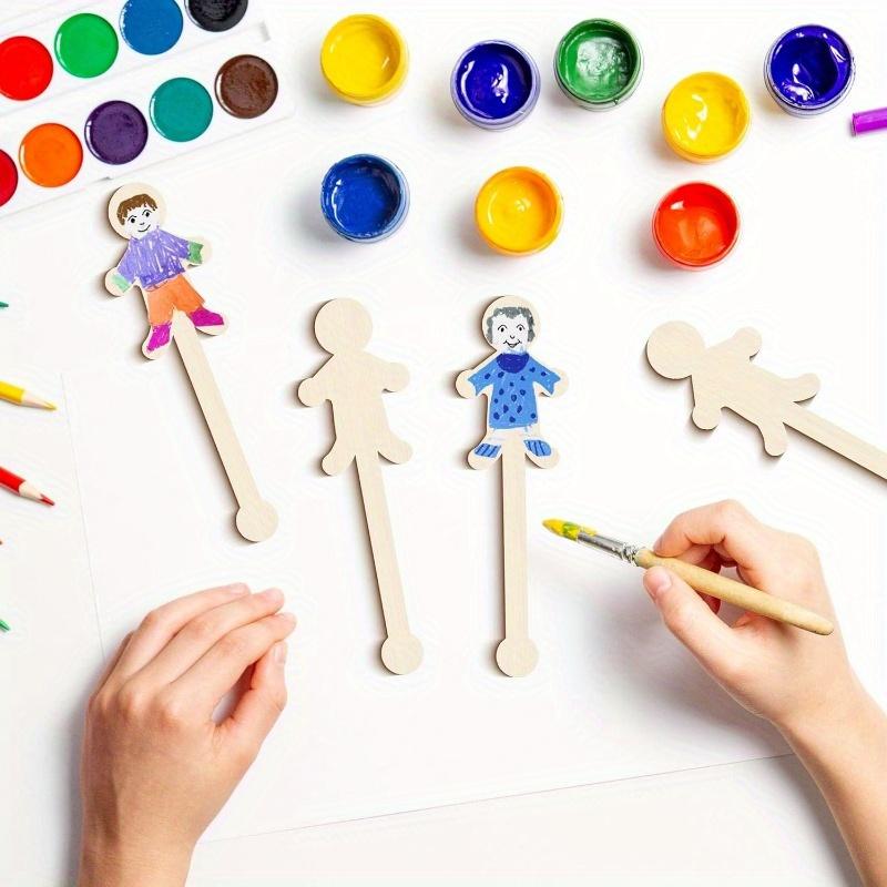 Wooden Craft Sticks | Humanoid Shape, Unisex Arts & Crafts Supplies for Classroom, Home Decor, and Creative Projects