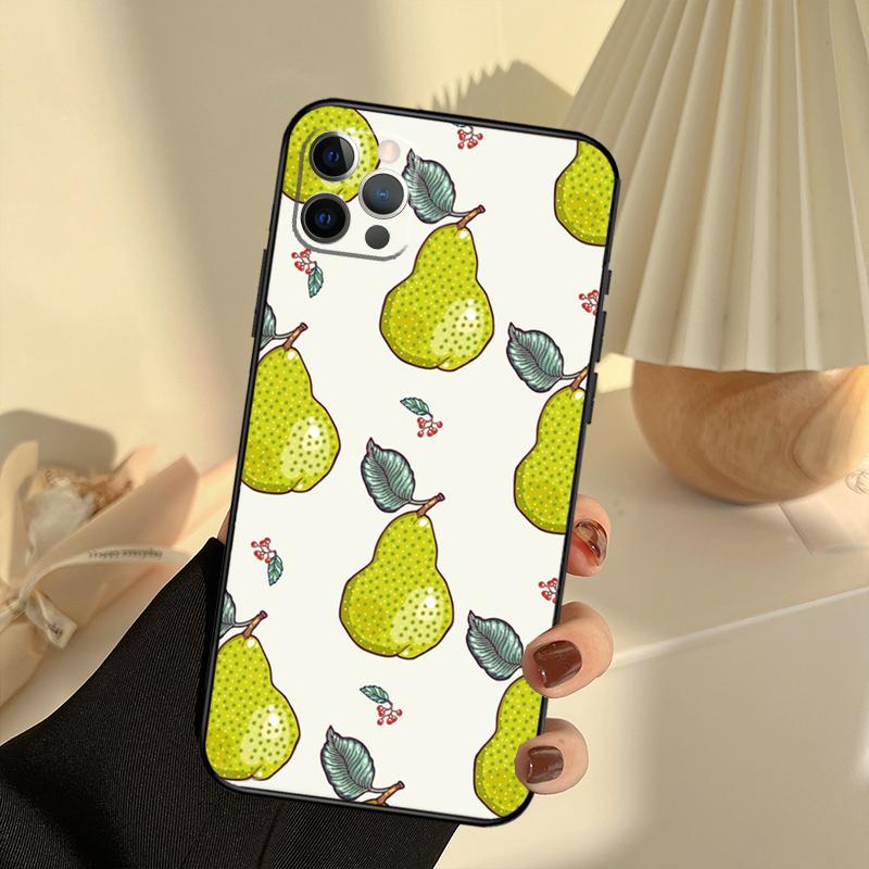 

Avocado Pear Papaya Pomegranate Phone Case For iPhone 15 14 13 12 11 16 17 Pro Max 13 mini 15 16 Plus 16e 17 Air Cover Funda iPhone 12 mini