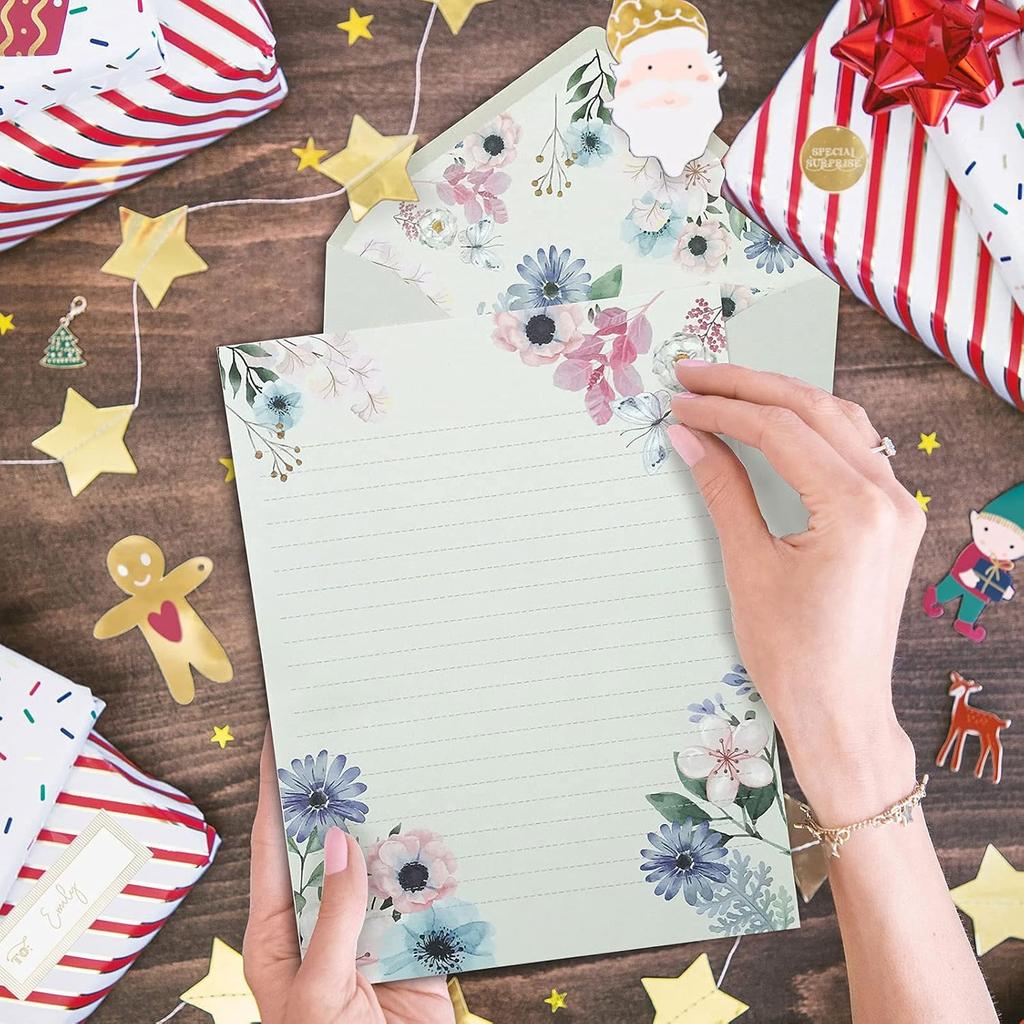 SCStyle Stationary Paper and Envelopes Set Contain 48Sheets Writing Paper 5.9X7.7Inch+24 Pcs A6 Cute Envelopes 4x6Inch with Water-Based