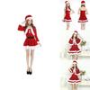 Christmas Santa Claus Adult Female Red Pleuche Dress Suit