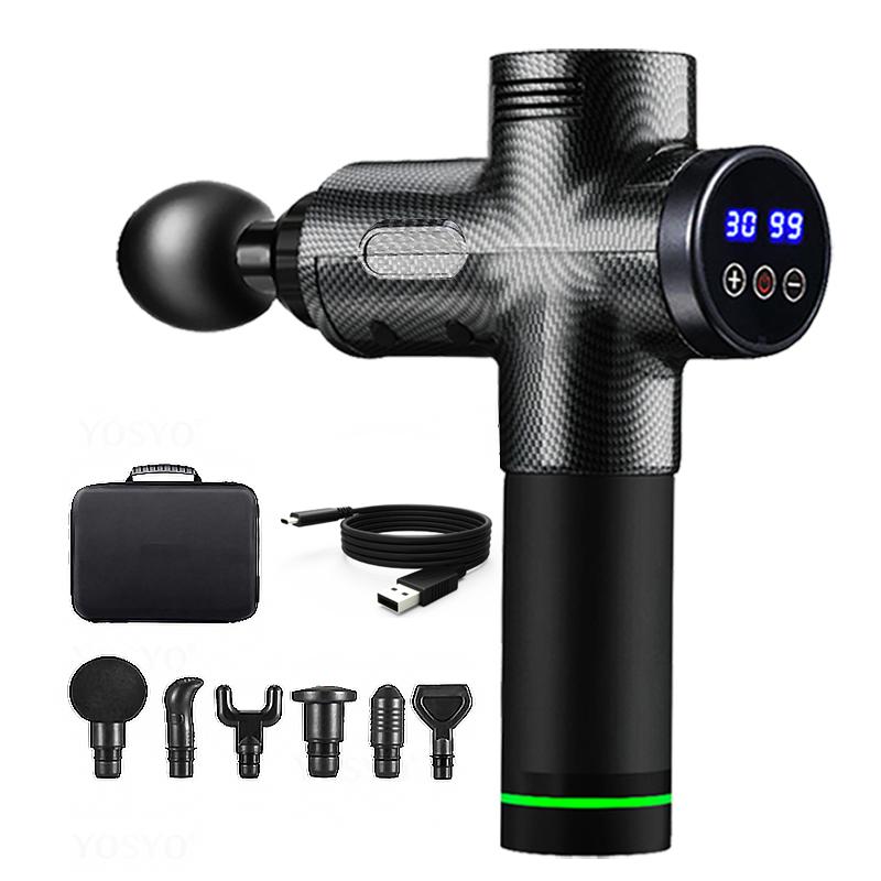 

Fascial Massage Gun Electric Percussion Pistol Massager For Body Neck Back Deep Tissue Muscle RelaxationFitness Type C Charge