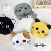 Fluffy Cat-shaped Plush Coin Pouch Perfect For Kids Headphones And Keychains