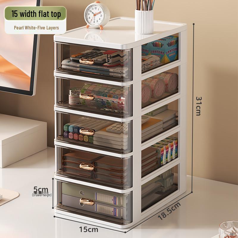 Transparent Multi-Layer Drawer Organizer for Office Desk Supplies