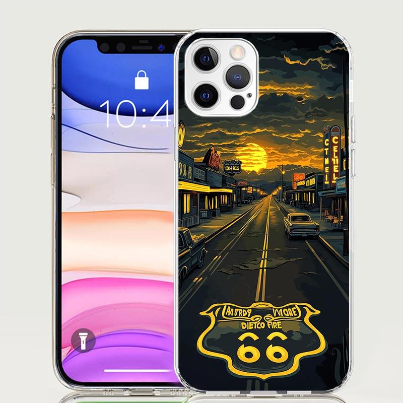America Route 66 Phone Case For IPhone 18 17 Air 16 15 Plus 11 14 Pro Max 13 Mini 12 7 8 + SE Pattern Art Customized Cover 17 Air 1