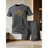 Men's Summer Casual Sportswear Round Neck Short Sleeved T-shirt Shorts 2-piece Set Men's Short Sleeved T-shirt and Shorts Set
