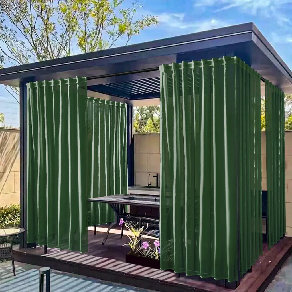 1PC Waterproof Outdoor Curtains Lightweight Semi-Transparent Partition Curtain Perfect for Living Room Porch and Pergola Decor