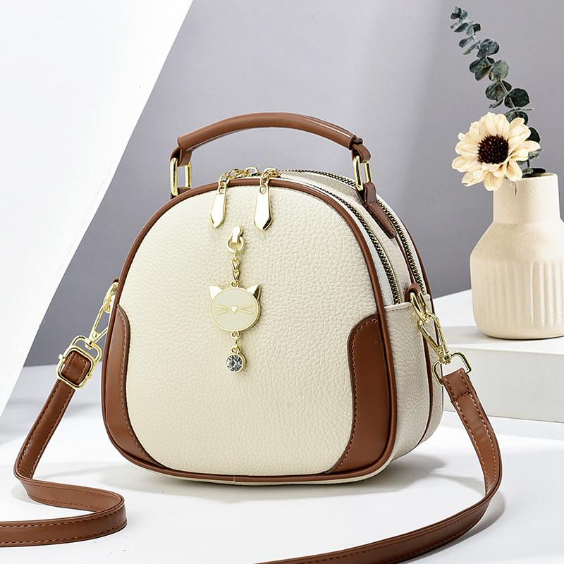 Trendy Korean Style Shell Bag For Women Stylish Cat Print Crossbody Purse