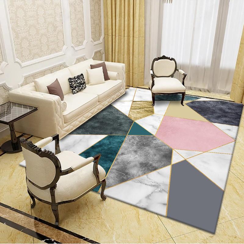 Modern Minimalist Geometric Triangle Area Rug Living Room Bedroom Office Non-Slip Floor Mat Washable