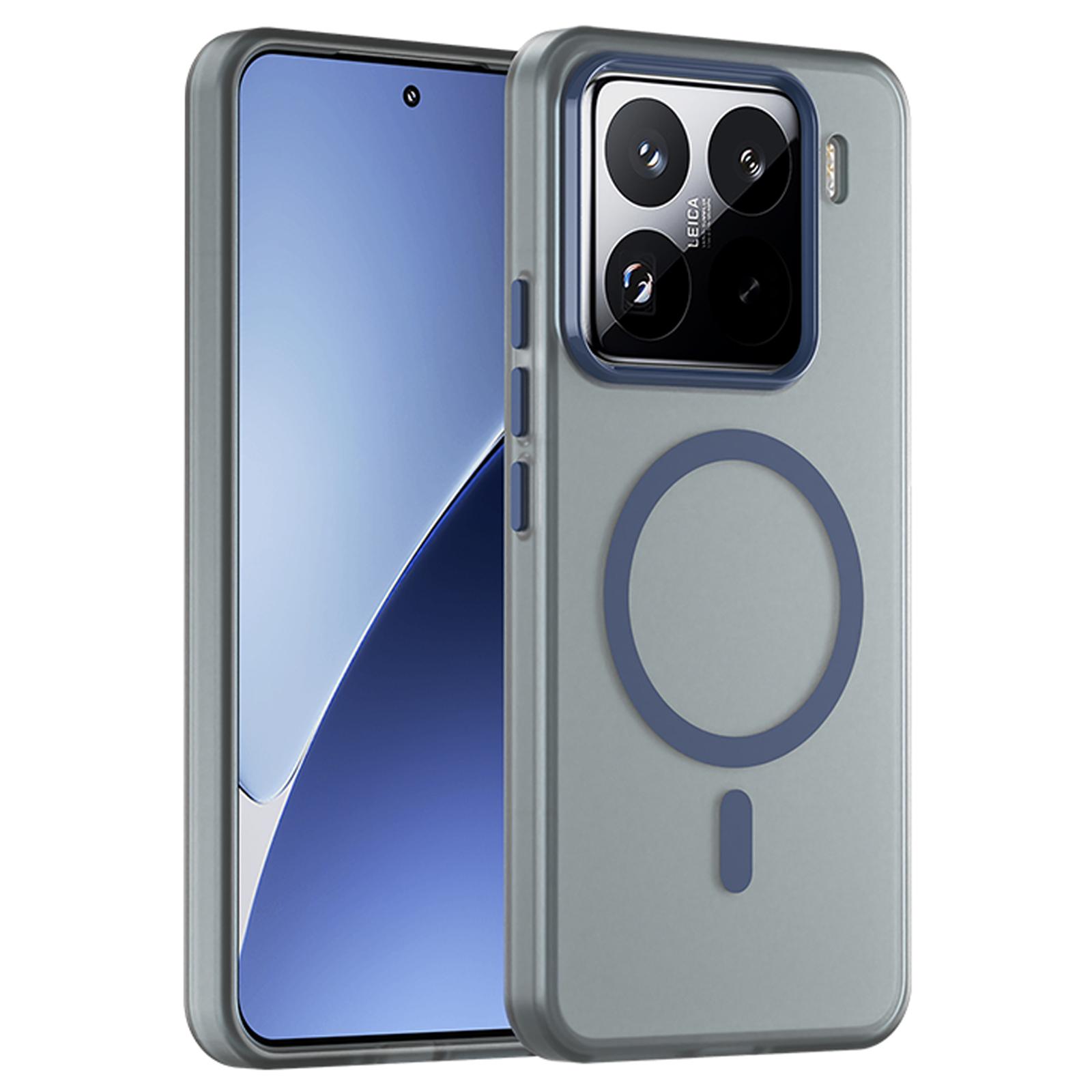 

For Xiaomi 15 Pro Case Compatible with MagSafe TPU+PC Slim Matte Translucent Phone Cover Dark Blue