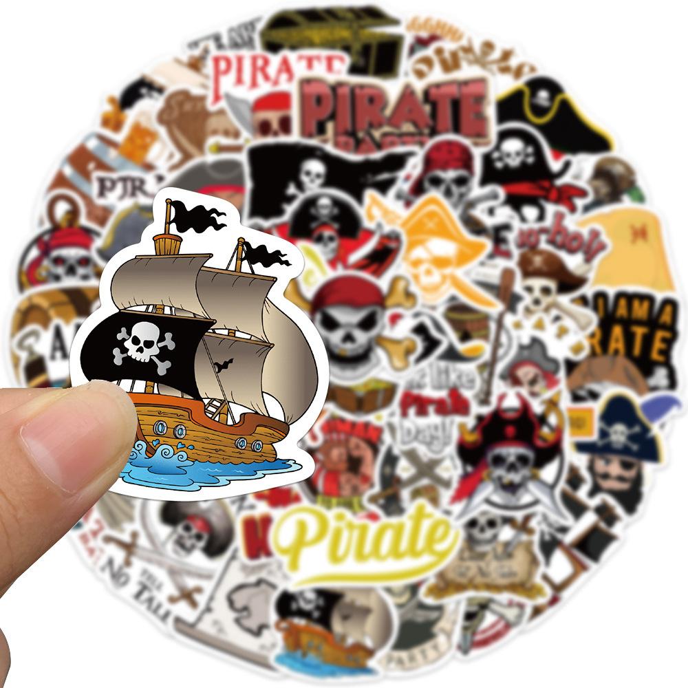 50 Cartoon Pirate Graffiti Stickers Decorative Suitcase Pen Guitar Notebook Waterproof Hot Stickers