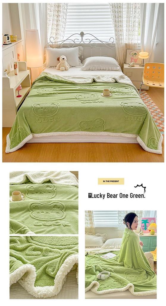 Thickened Double-Layer Taffy Lambswool Nap & Sofa Blanket