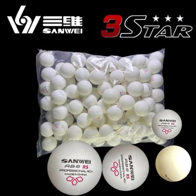 SANWEI RS 3-Star Seamed Table Tennis Balls Ping Pong Ball 40+ ABS Material, High Elasticity & Durable for Training