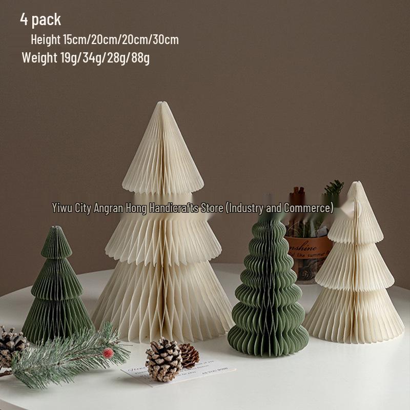 2025 Origami Christmas Tree Ornaments & Tabletop Decorations - Perfect for Holiday Scenes & Photography Props