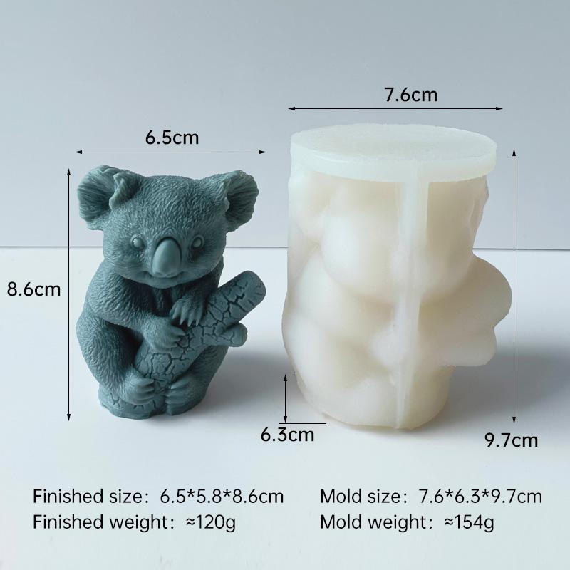 

3D Pinecone Squirrel Relief Cylinder Candle Mold DIY Creative Crafts Branch Koala Pillar Plaster Resin Ornaments Silicone Mould