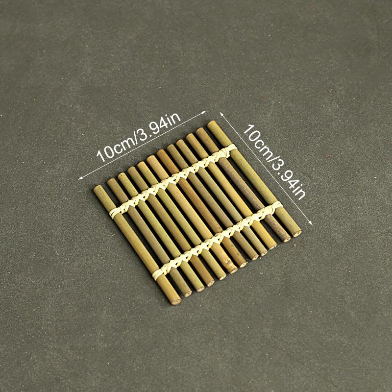 1PC Table Mat Unique Tea Cup Mat Natural Sushi Decorative Plate Tea Ceremony Pattern Color Natural Random