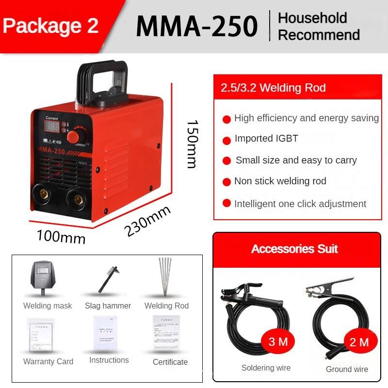 220V Kleine Haushalts-Elektroschweißmaschine MMA-250 Tragbare Mini-Industrie-Inverter-Schweißmaschine Manuelles Schweißkraftwerkzeug
