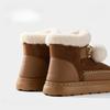 Women Winter Snow Boots Cute Fur Ball Windproof Suede Non-slip Platform Outside High Top Flat Soft Warm Fluffy Lady Shoes