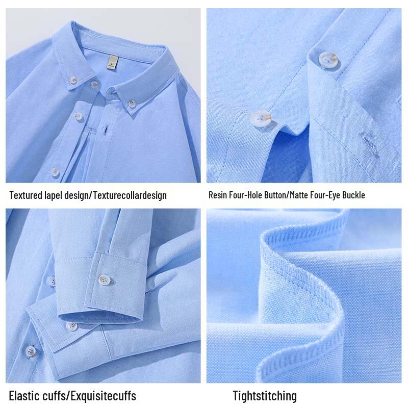 Hodo Men's Classic Pure Cotton Oxford Long-Sleeve Shirt