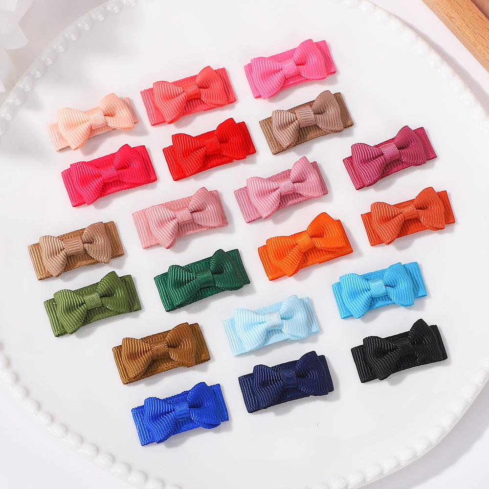20 stuks/set Baby Veilig Haarklemmen Mini Strikjes Haar BB Haarklemmen Snoepkleurige Haarklemmen Kinderen Leuke Haaraccessoires