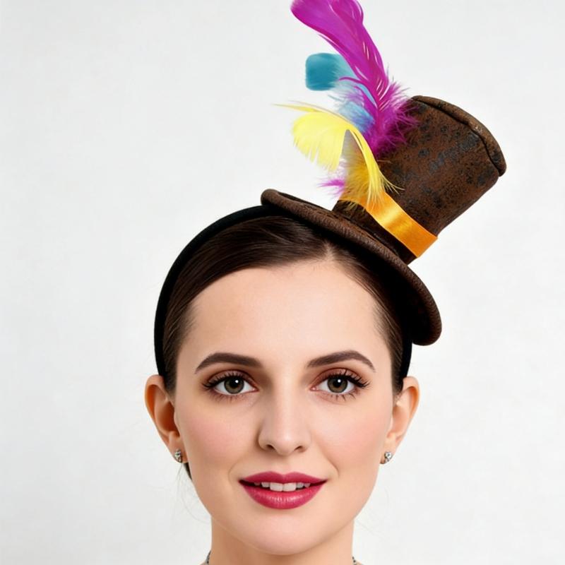 Cappelli Alti alla Moda Fasce per Capelli con Piccolo Cappello a Cilindro per Bambini e Adulti Raccolte Festiva Travestimento Cappello per Fotografia