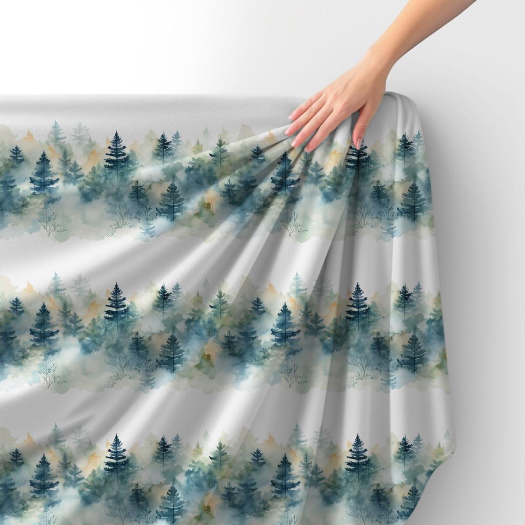 Royal Samt Stoff Polyester Zum Nähen - Motiv Landschaft - Rdx2194