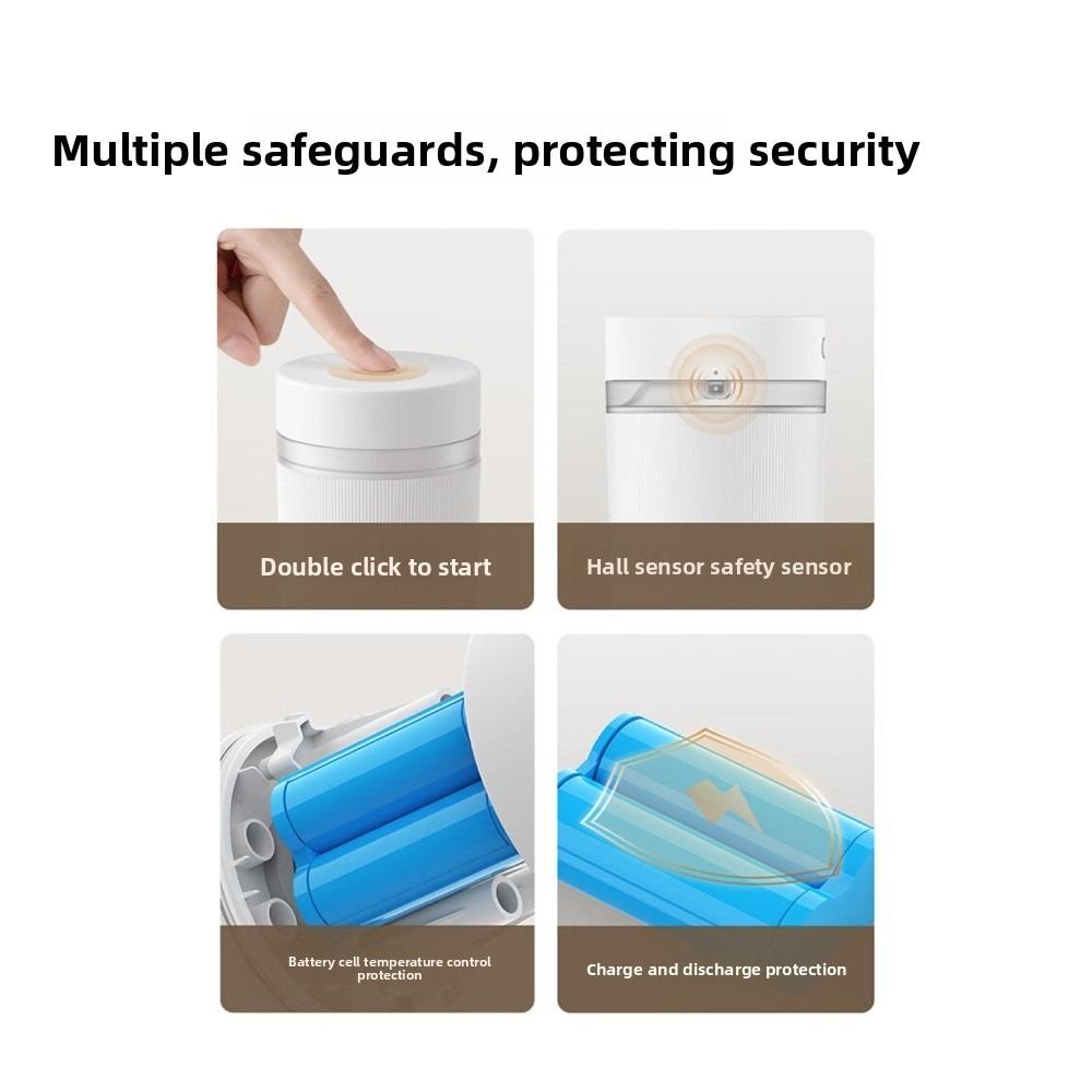 Mijia Portable Juicer Cup 2, Wireless Charging Mini Blender, Rechargeable Personal Size Juicer Bottle for Travel & Home