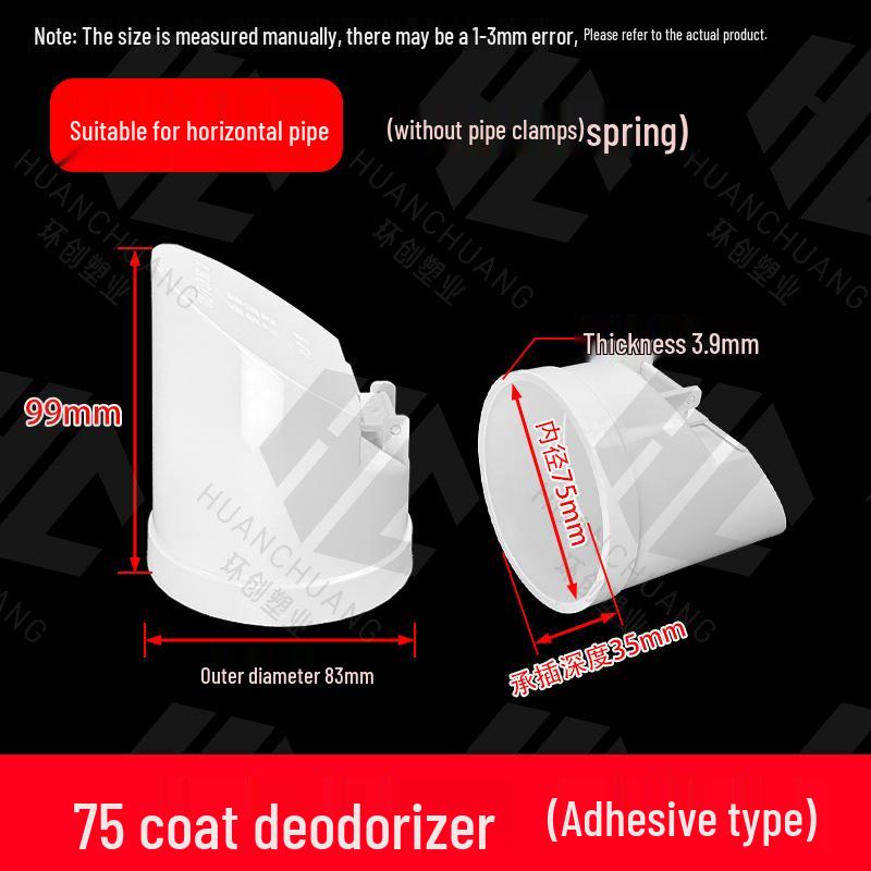 PVC Self-Closing Odor Trap Pipe, Insect & Rodent Proof, Fits 50/75/110mm Septic Tank Sewage Outlets