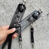 Fashion Women's Leather Bondage Waist Chain Bowknot Garter Belt Hip Lift Women Lingerie Gothic Bras Black Erotic Sex Underwear