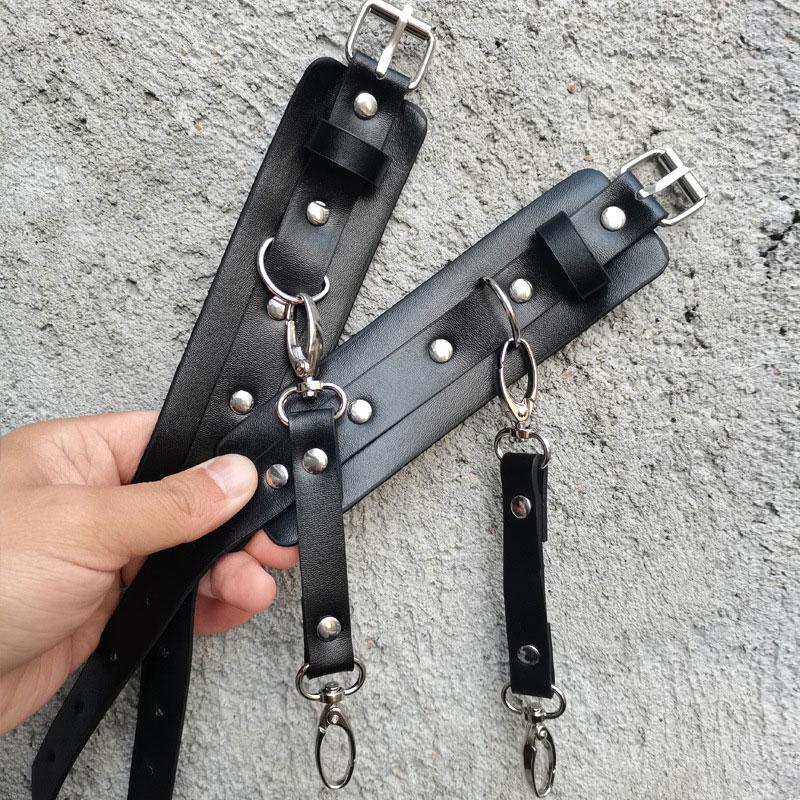 Fashion Women's Leather Bondage Waist Chain Bowknot Garter Belt Hip Lift Women Lingerie Gothic Bras Black Erotic Sex Underwear