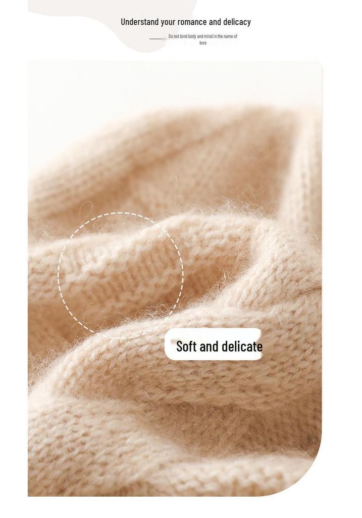 Women's High-End Cashmere Cable Knit Hat - 2025 Autumn/Winter Collection