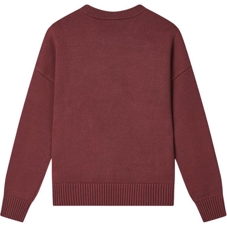 FILA F1911 Woven Sweater Fashion Comfortable Round Neck Long Sleeve Sweatshirt Men sweatshirt Wine-Red F51M449401F-WI