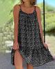 2025 Summer Floral Sleeveless Spaghetti Strap Dress - European American Pastoral Style