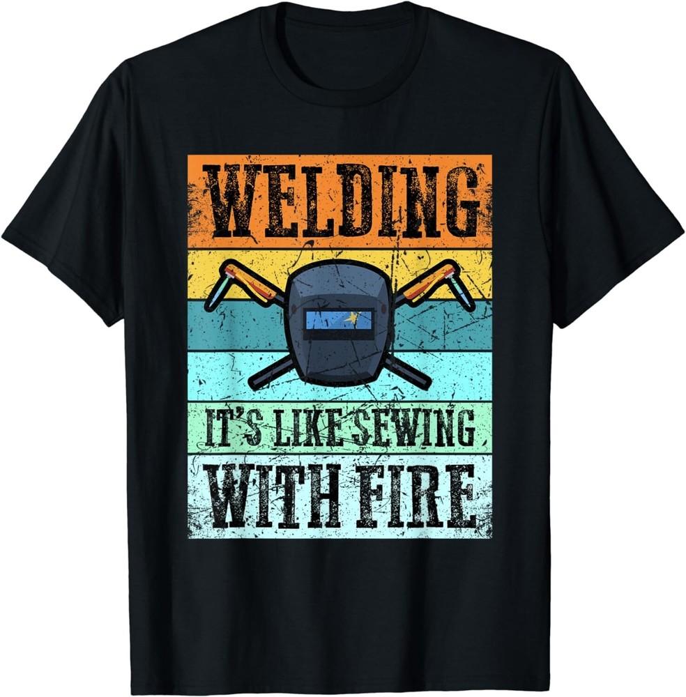

Vintage Funny Welder With Sayings For Men Women Welding Gift Unisex T-Shirt 2XL