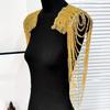 Pair Of Glittering Sequins And Beads Fringe Trim For Shoulder Embellishment Comfortable Wear In Event Craft Decoration