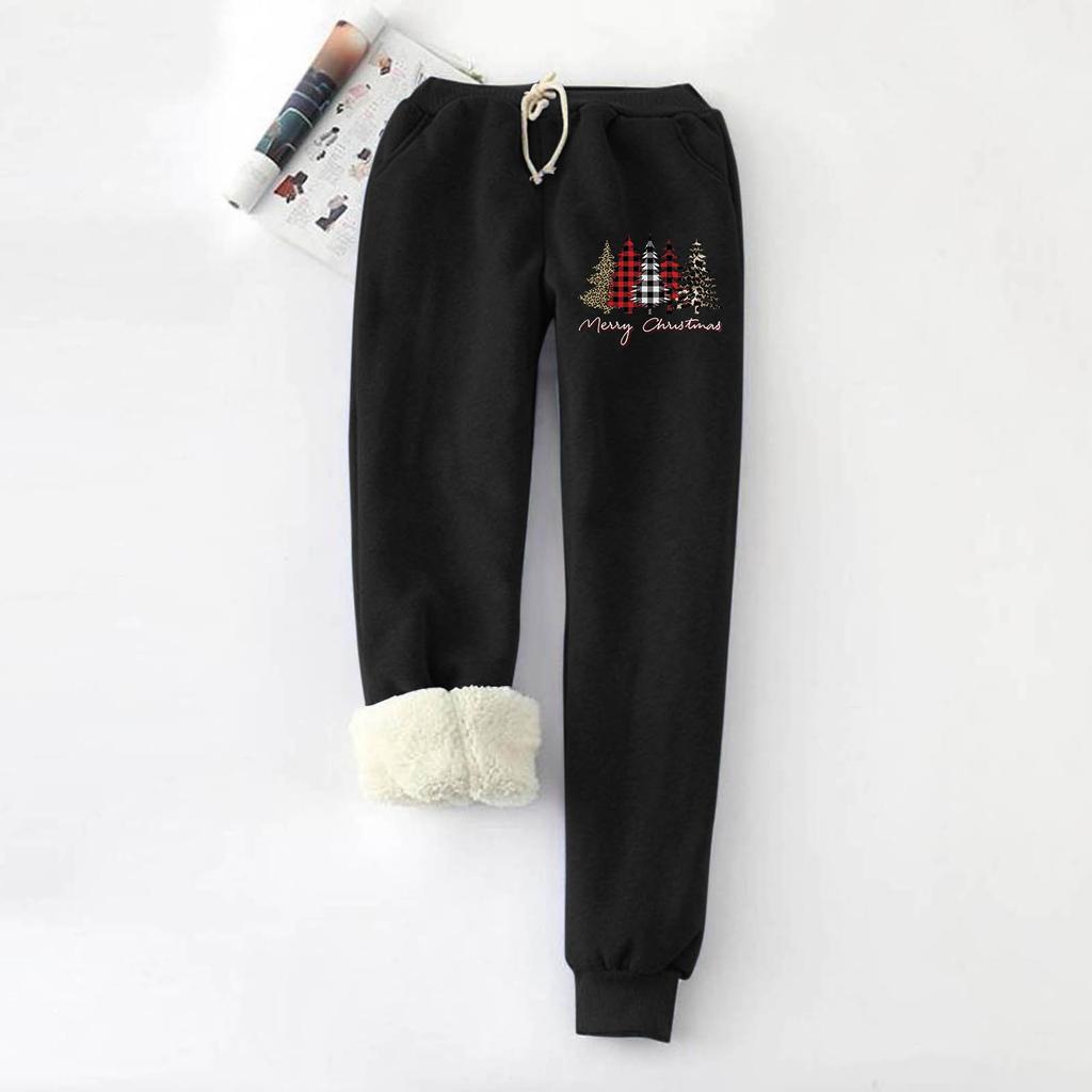 Women Fashion Christmas Print High Strength Elastic Belly Soft Leggings Pants