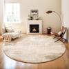 Cream Style Bedroom Decor Round Carpet Light Luxury Carpets for Living Room Anti-slip Lounge Plush Floor Mat Home Thick Soft Rug
