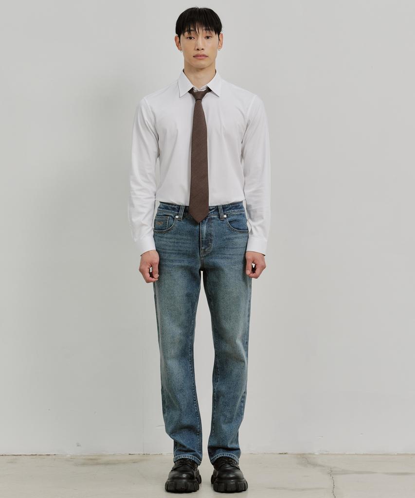 PLAC Straight Elastic Jeans M51 Grey Blue