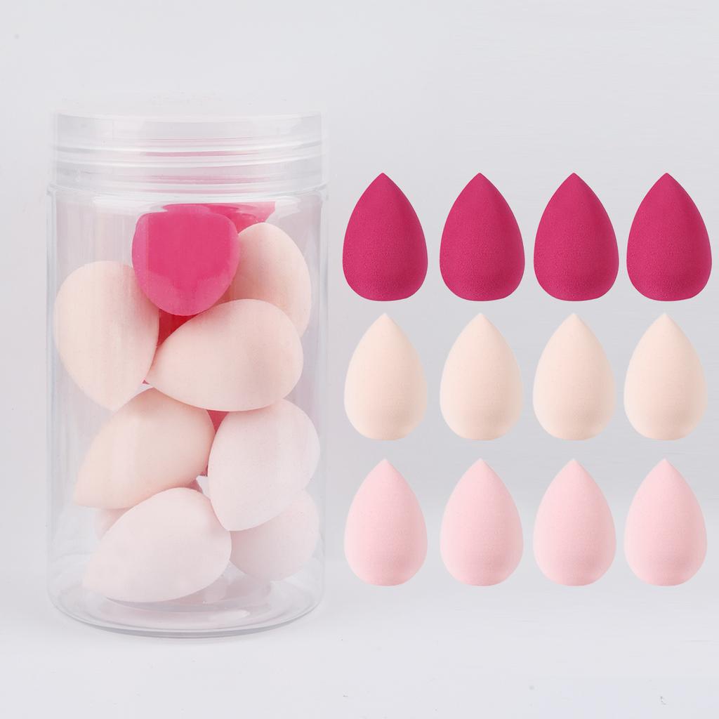 12pcs Mini Beauty Sponge Egg Water Drop Small Makeup Egg Powder Puff Dry Wet Combined Cosmetic Tools With Storage Box