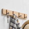 3/4/5 Hooks Door Back Hook Rack Natural Bamboo Towel Rack Sundries Storage Holder  Kitchen Use