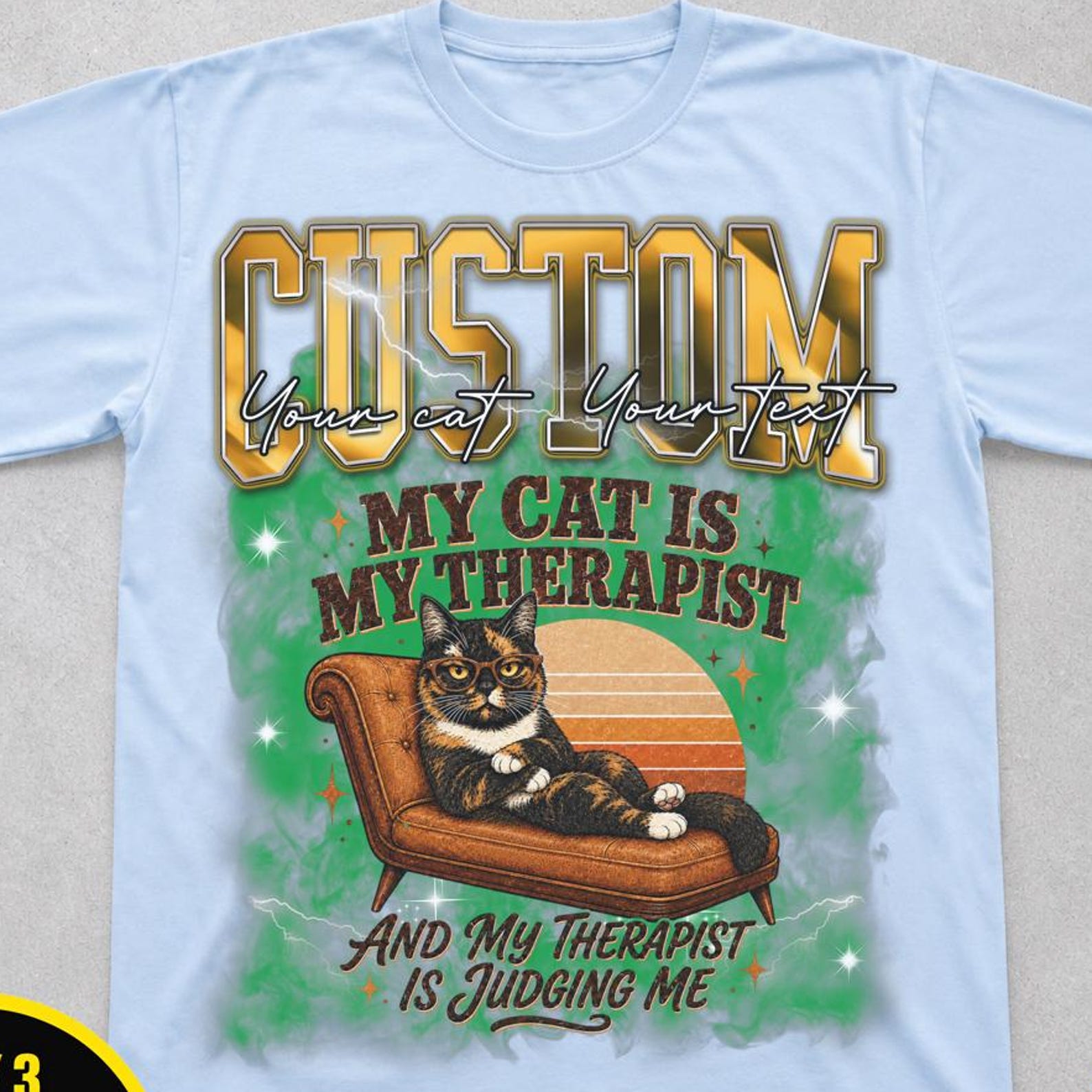 Custom Cat Therapist Shirt With Personalized Cat Portrait,My Cat Is My Therapist Tee,Funny Cat Mom Gift,Pet Lover Shirt,Judging Cat Mom Gift XL