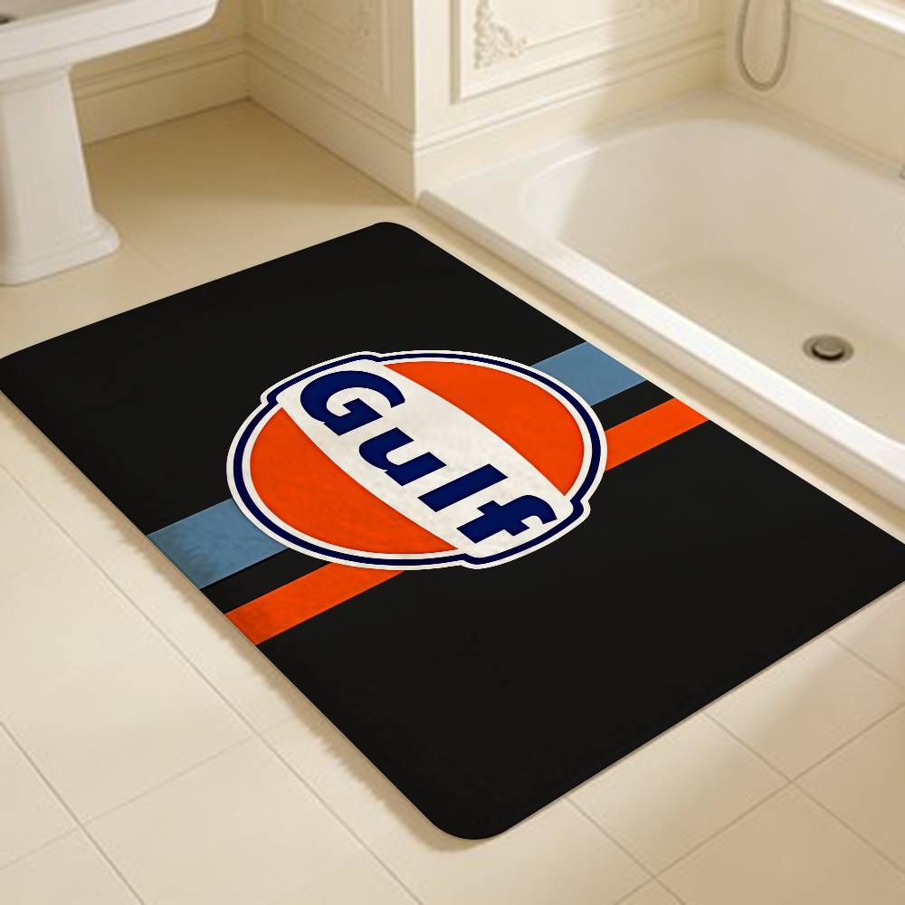 G-Gulf Racing Car Logo Room Mats Anti-slip Absorb Water Long Strip Cushion Bedroon Mat Household Carpets